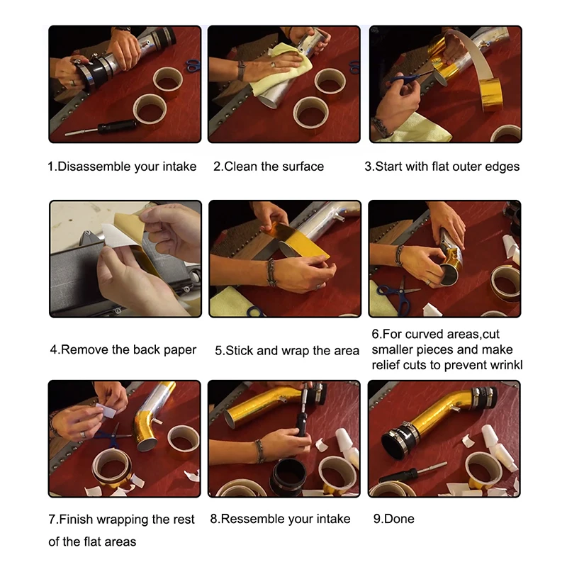 Отражающая Золотая Тепловая лента воздухозаборная ткань отражающий тепловой