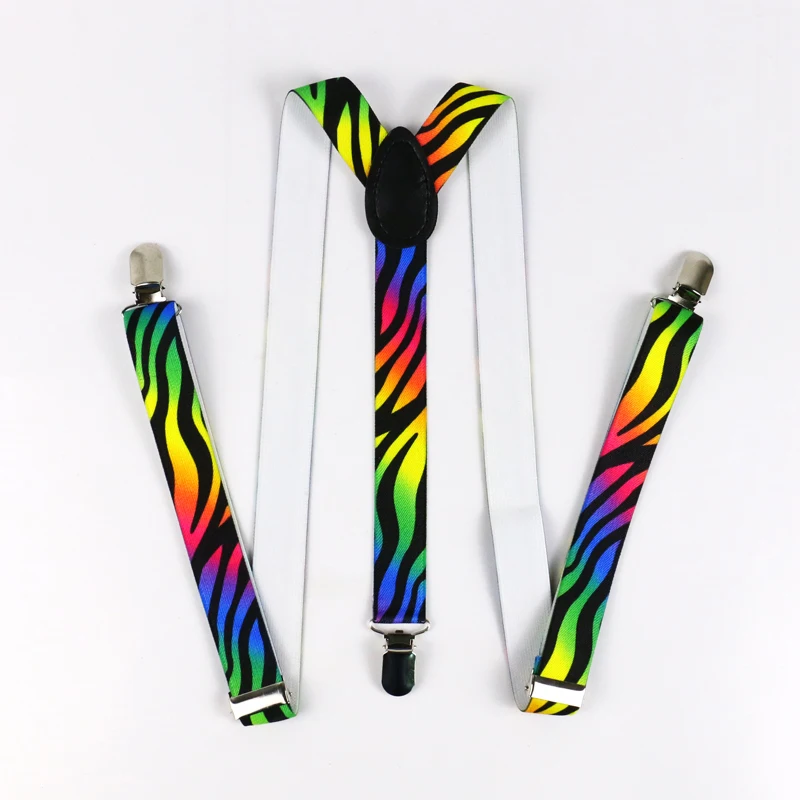 Винтажные черные радужные подтяжки Winfox для мужчин и женщин Эластичные 2 5 см в