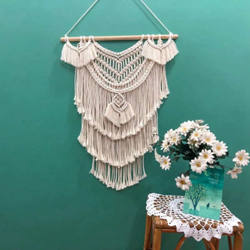 

HOT 2Set Colorful Nursery Garland Pastel Banner Garland Baby Party Backdrop Decorative with Macrame Wall Hanging Tapestry