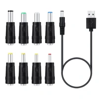 1pc dc charging power cord usb to 5521 multifunctional dc interchangeable plug male 8 in 1 charging cable