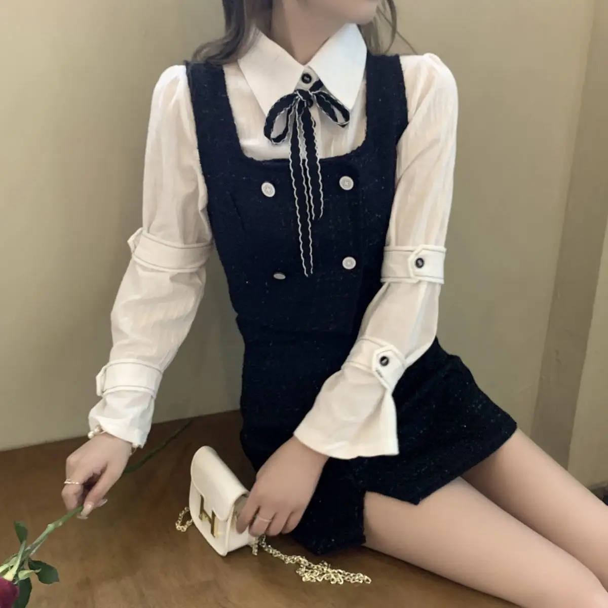 

Korean Style 3 Piece Set Women Bow Elegant Casual Set Women 2021 Spring Office Lady Long Sleeve Mini Skirts Fashion Suits Female