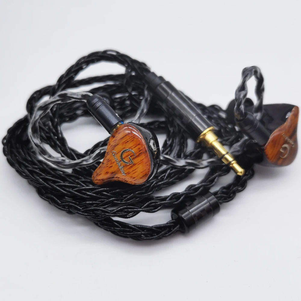 GuideRay GR-T20 Dynami 2 Balanced Armature Ugin Wood panel DD+2BA Hybrid Bass Hifi Music Monitor Studio Earphone Earbuds 0.78mm |