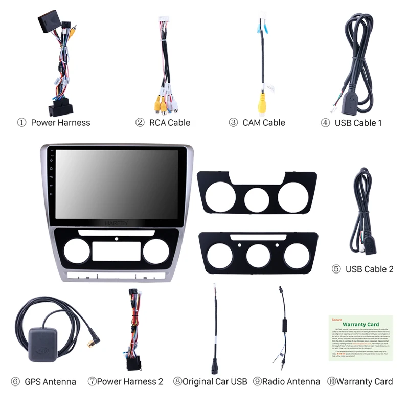 Harfey Android 9 0 GPS автомобильное радио для Skoda Octavia 2007 2008 2009 2010 2011 2014 Wifi 10 1 дюймов
