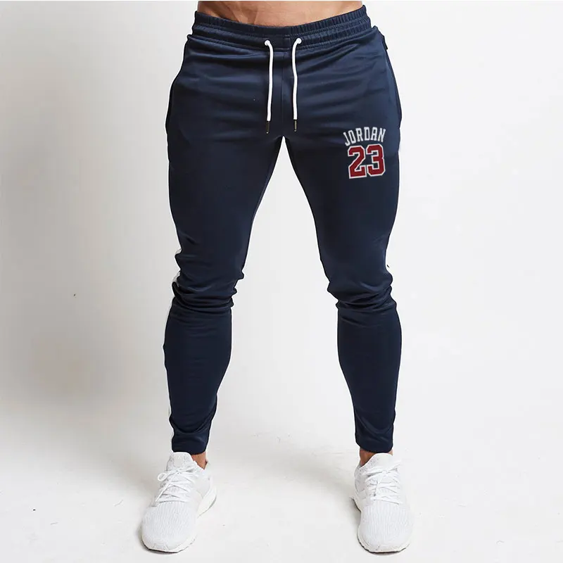 Брюки мужские для фитнеса и бодибилдинга Брендовые повседневные эластичные