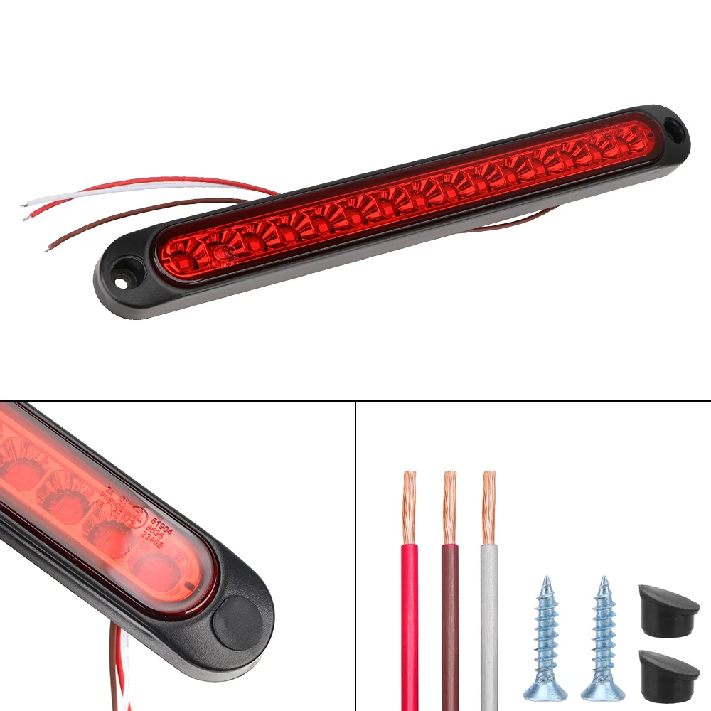 

Warning Tail Light Brake Light for Truck Trailer Lorry Bus 15LED Light Strip Rear Brake Lamp Turn Signal Lamps Car Lights