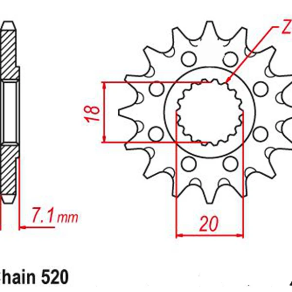 520 Motorcycle Front Sprocket Gear Pinion For Suzuki Off Road RM100 RM125 PE175 RM-Z250 RMZ250 RS175 T G | Автомобили и мотоциклы