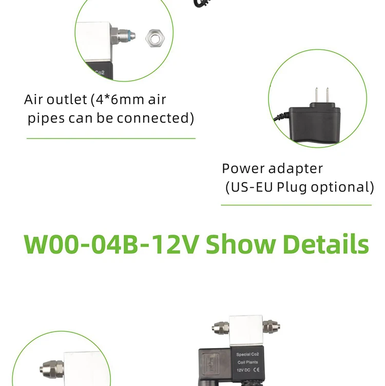 WyinAquarium 1,6 W 110 V-220 V CO2 Магнитная электромагнитный клапан Регулятор низкого Температура CO2 аквариума Электрический электромагнитный клапан