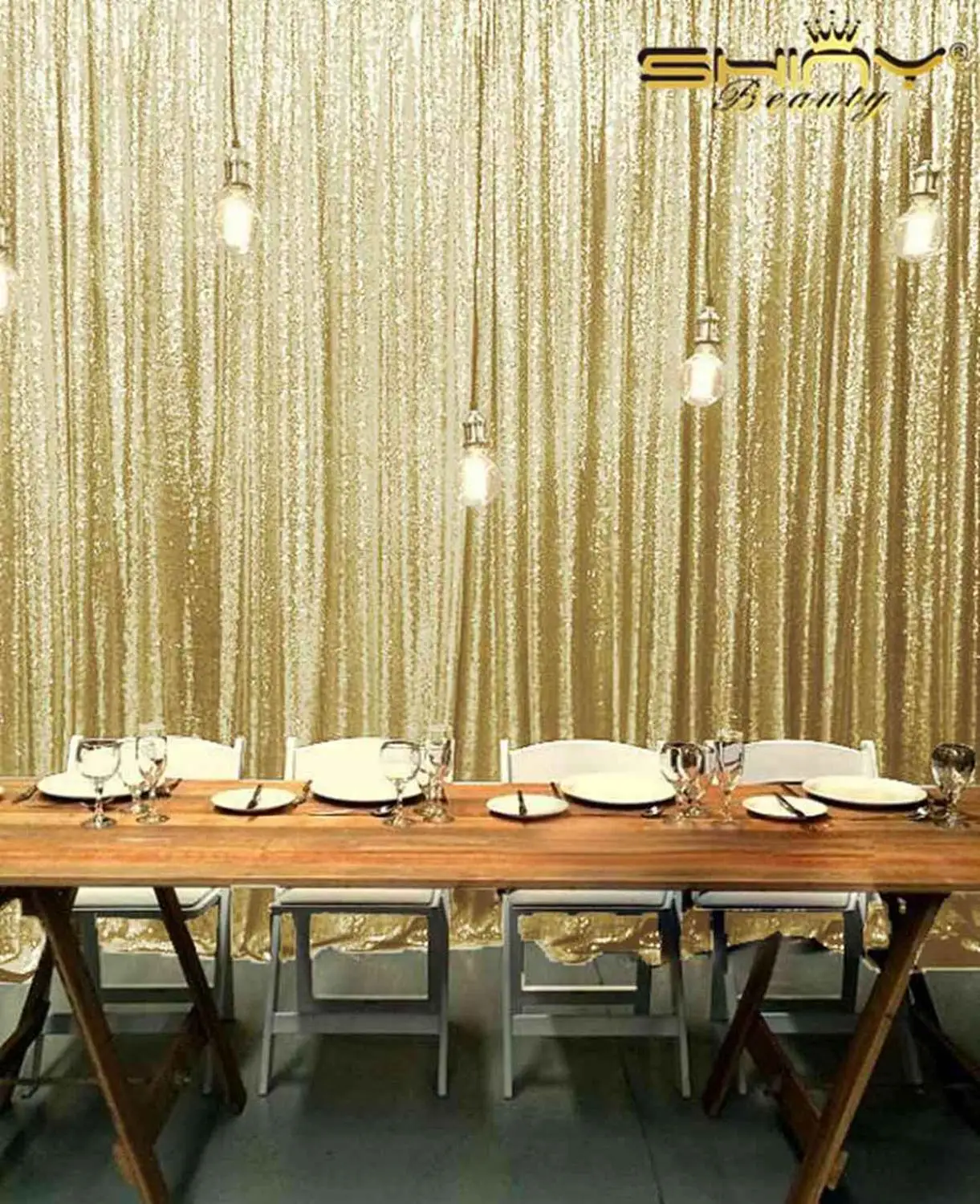 Gold Shinybauty 2 панели 2X10FT многоцветный Розовый блесток свадебный фон день рождения шторы украшения стены для Girls-M190820 - Цвет: Gold