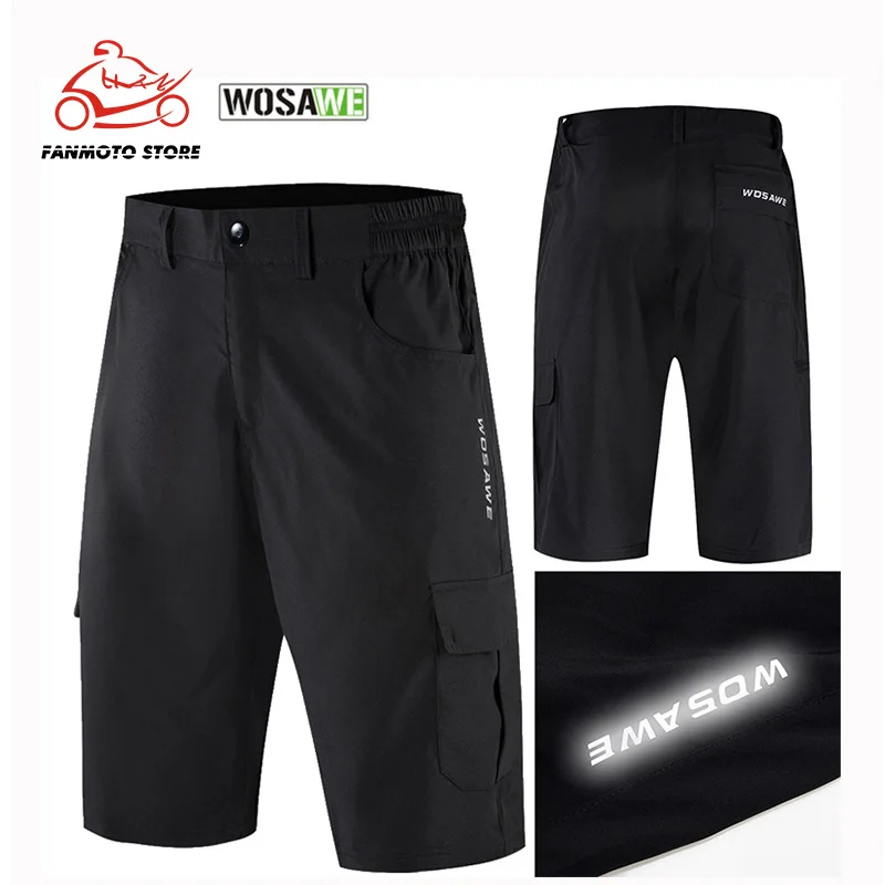 Шорты WOSAWE Мужские Светоотражающие свободные дышащие уличные для езды на горном