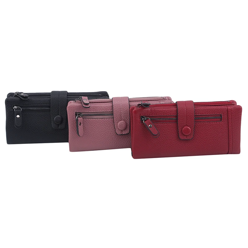 

Brand New Women Long Purses Zipper Soft PU Leather Ladies Clutch Bags With High Quality Card Holder Wristband Wallet