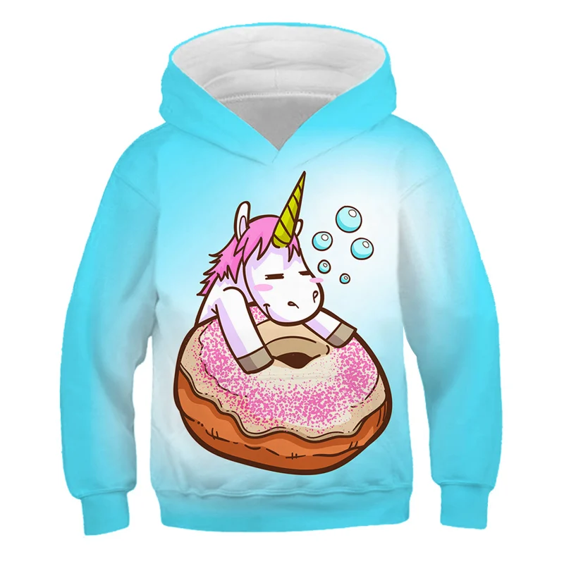 

Cute Unicorn Cartoon Sweatshirt For 3D Printing Kids Sweater Baby Girls Tops Boys Hoodies Harajuku Children's Clothes Thin Coat
