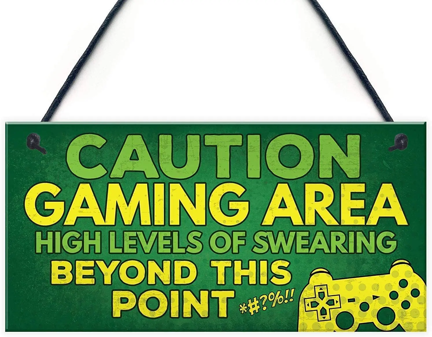 

Caution Gaming Area Novelty Gamer Wood Signs Gift for Son Brother Dad Man Cave Boys Room Bedroom Door Plaques Decor