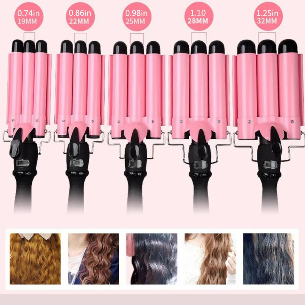 

Hair Curler Three-tube Curling Hair Waver Iron Curling Wand Ceramic Hot Tools Professional Hairstyle Long Hair tool
