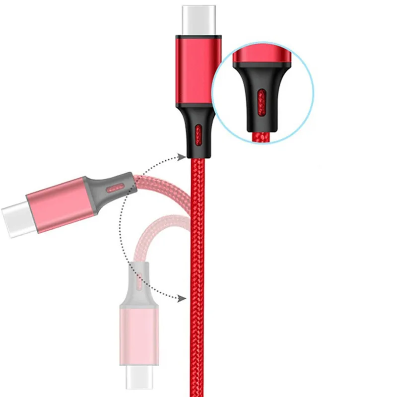 Кабель для зарядки Micro USB/Type-C 1 м портативный 2.8A Iphone X Samsung Galaxy Note 9 Redmi 8 | Мобильные