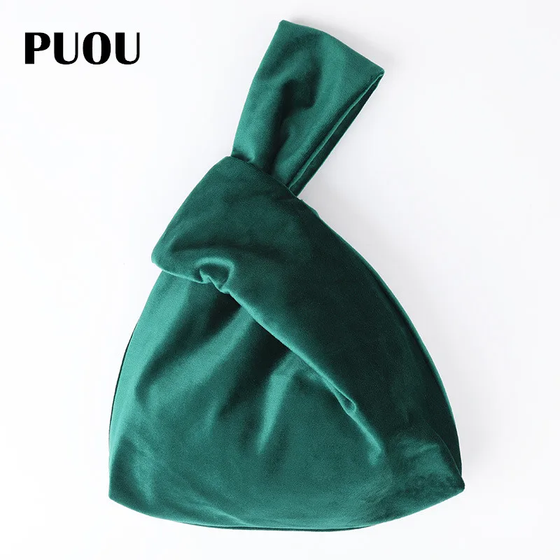 Женская бархатная сумка PUOU винтажная в японском стиле для хранения