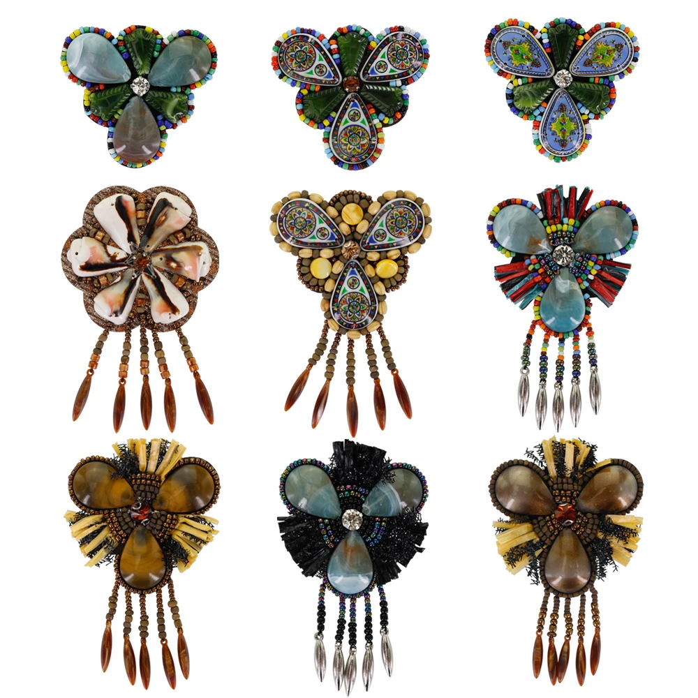 Нашивки для одежды этнические ручной работы 3D с пайетками самостоятельного