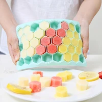honeycomb ice tray 37 cubic silica gel ice maker mold with cover easy to release cocktail cold drinks