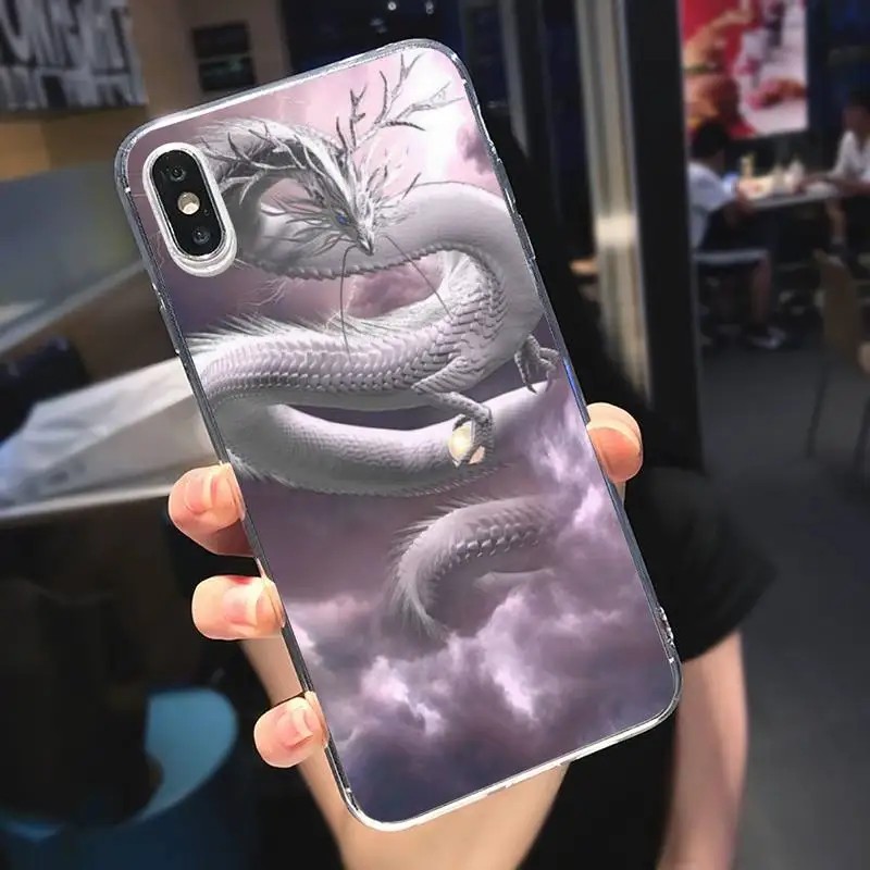 

Dragon painting cartoon pattern Phone Case Transparent for iPhone 6 7 8 11 12 s mini pro X XS XR MAX Plus