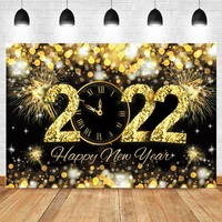 laeacco gold shiny fireworks happy new year of 2022 xmas party celebration poster photo background photography backdrop banner