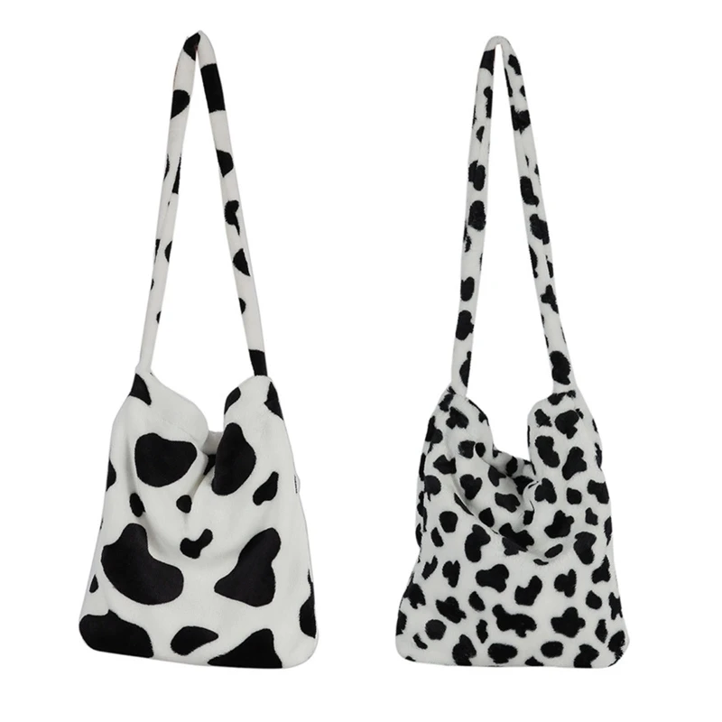 

Women Cartoon Plush Cow Shoulder Crossbody Bag Tote Satchel Purse