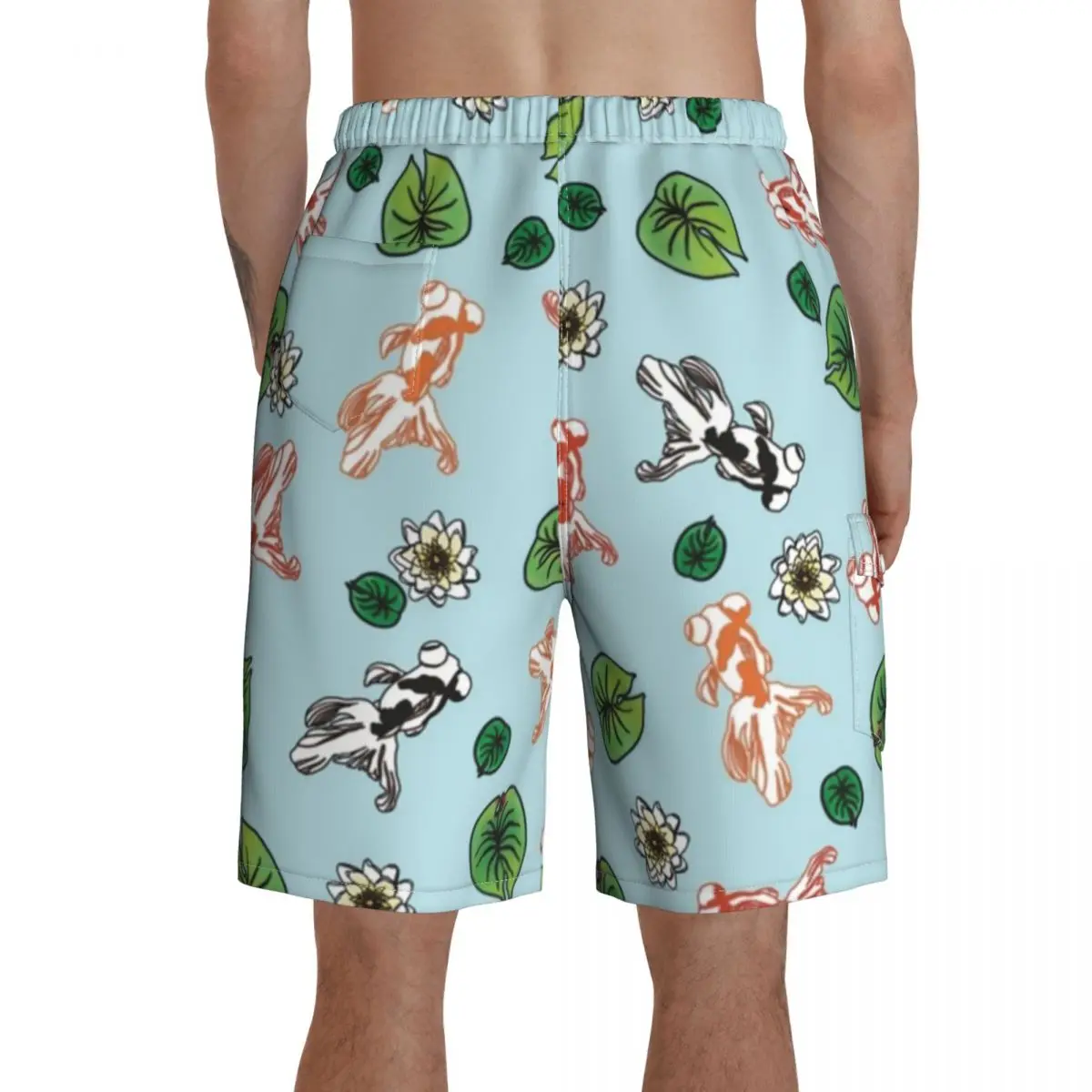 

Kingyo Board Shorts Pattern Bathing Swimming Trunks Polyester Men Swim Trunks