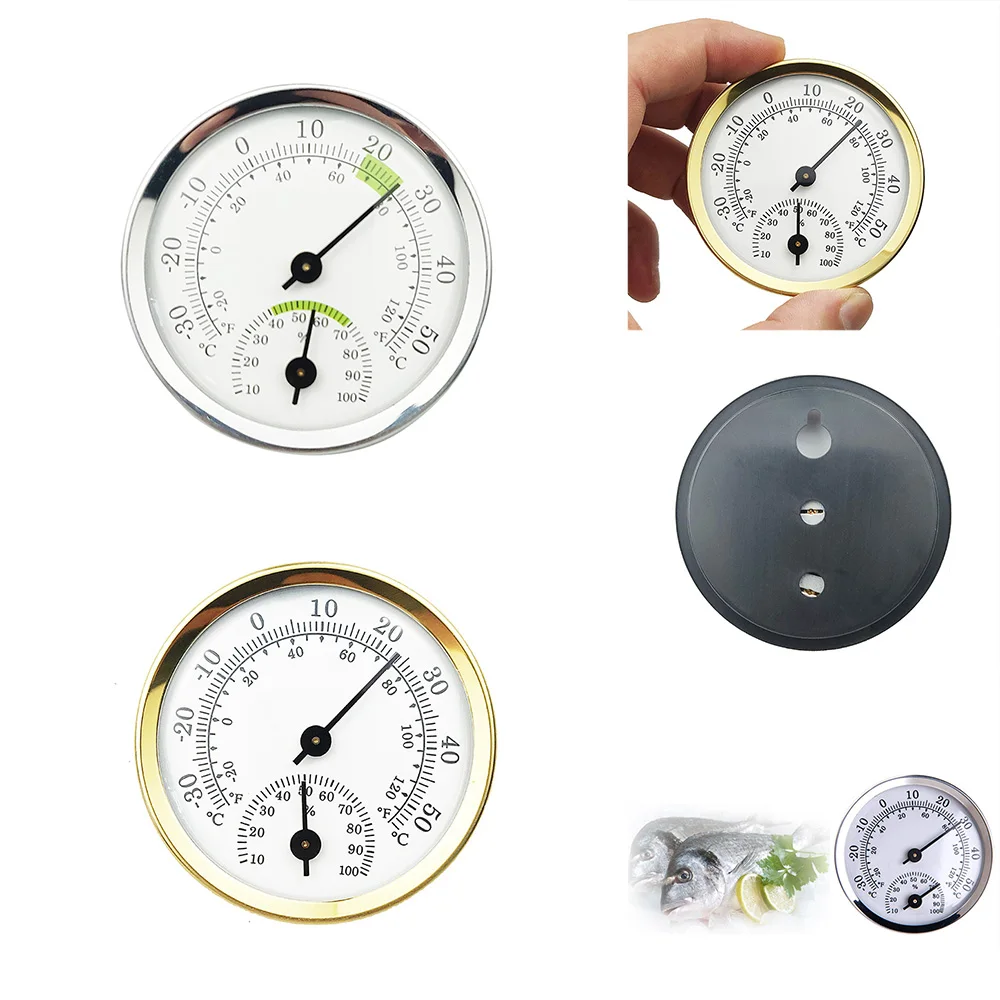 Mini Household Indoor Thermometer Alloy Aluminum Wall Mounted Temperature Humidity Meter &amp Hygrometer For Sauna Room | Дом и сад