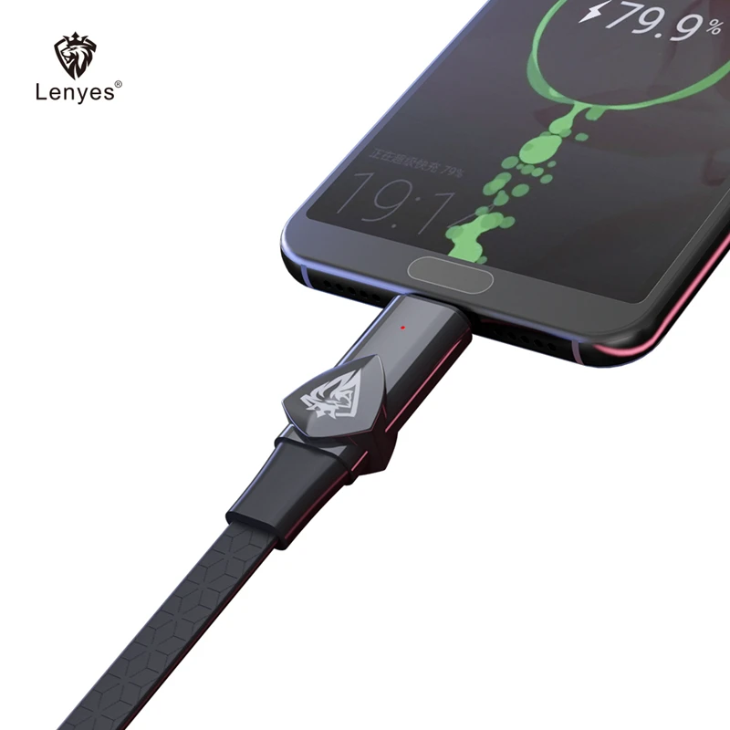 Lenyes Премиум Король Лев USB кабели для samsung IPhone 1 м светодиодный дыхательный
