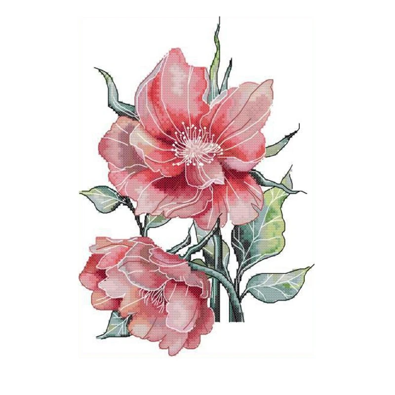 

Наборы для вышивки крестиком штампованные наборы для начинающих DIY 11CT 3 нити-две пионы 29 см x 42 см