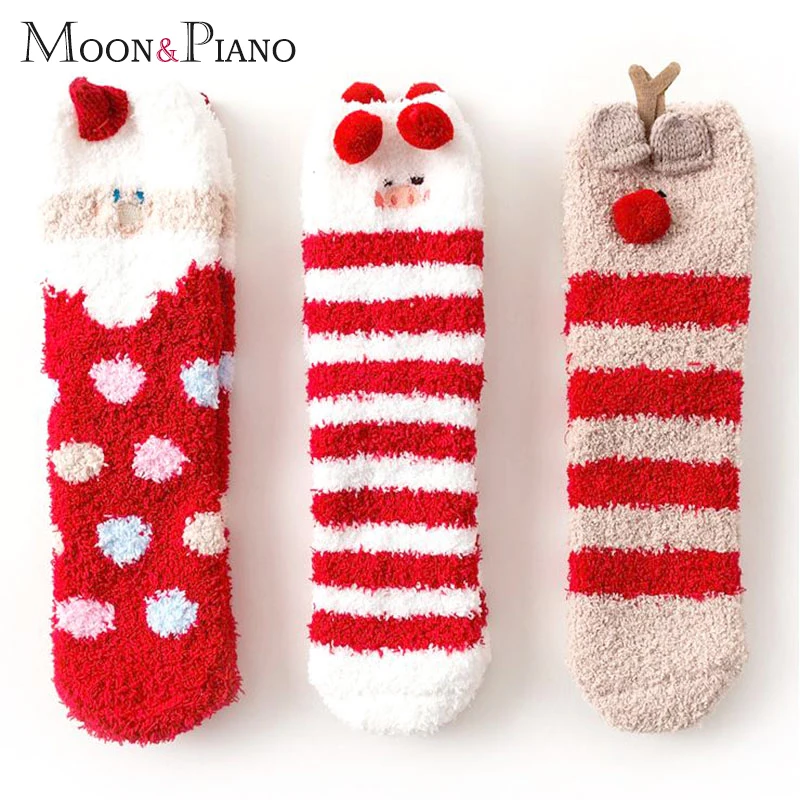 Модные осенне зимние новые красные рождественские утепленные половинчатые