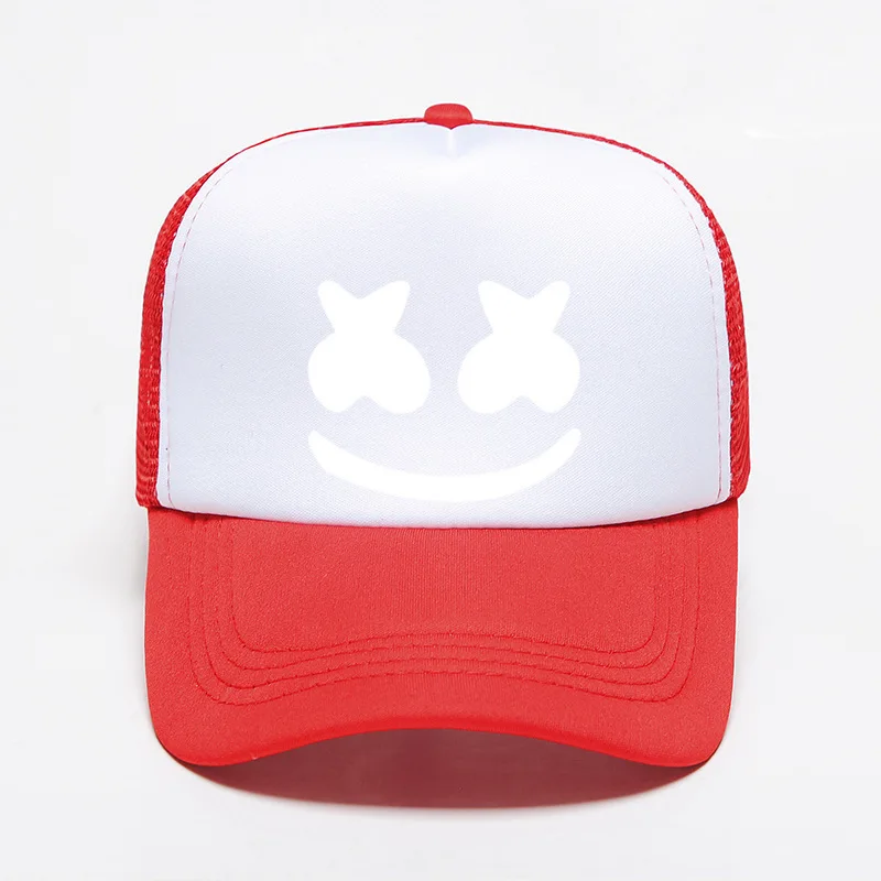 Хлопковые сахарные шляпы Marshmello с принтом лица смешной улыбающийся Dj лето осень бейсбольная шляпа папа женщины Кепка мужчины casquette