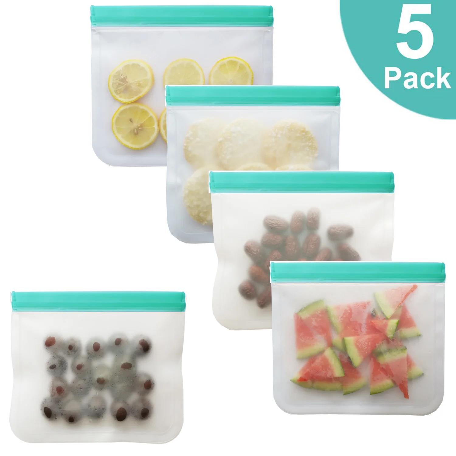 

12Pcs/Set Silicone Bag PEVA Silicone Food Storage Bag Containers Leakproof Reusable Shut Bag Fresh Bag Food Storage Bag