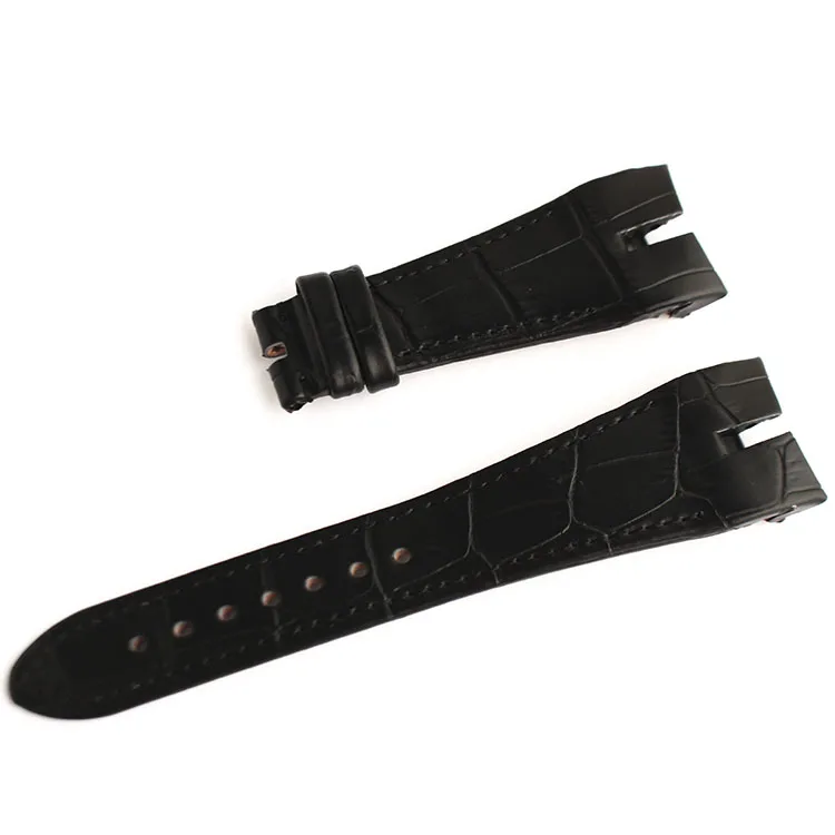 Black dark blue 26mm Genuine Leather watchband strap special for Roger Dubuis EXCALIBUR series bracelet