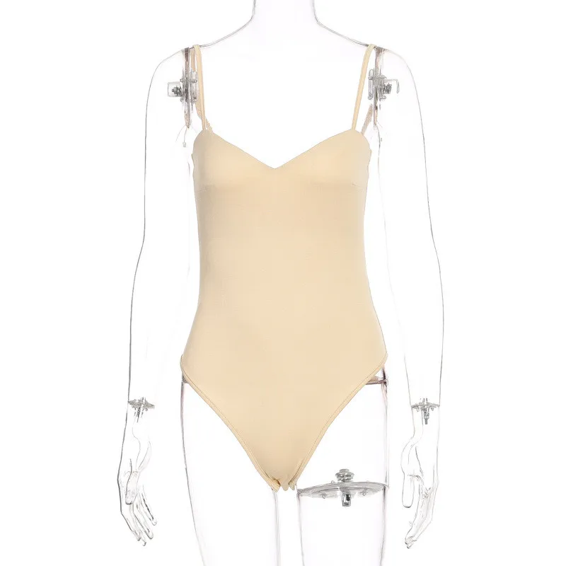 

2020 Summer Rompers Woman Jumpsuits Fashion Solid Slash Neck Sleeveless Casual slim sheath Sexy Women Bodysuits Rompers Female