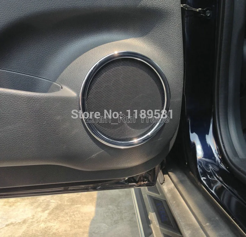 

For Nissan Qashqai 2014 2015 2016 ABS Chrome Interior Decorate Accessories Car Speaker Cover Trim Garnish Molding