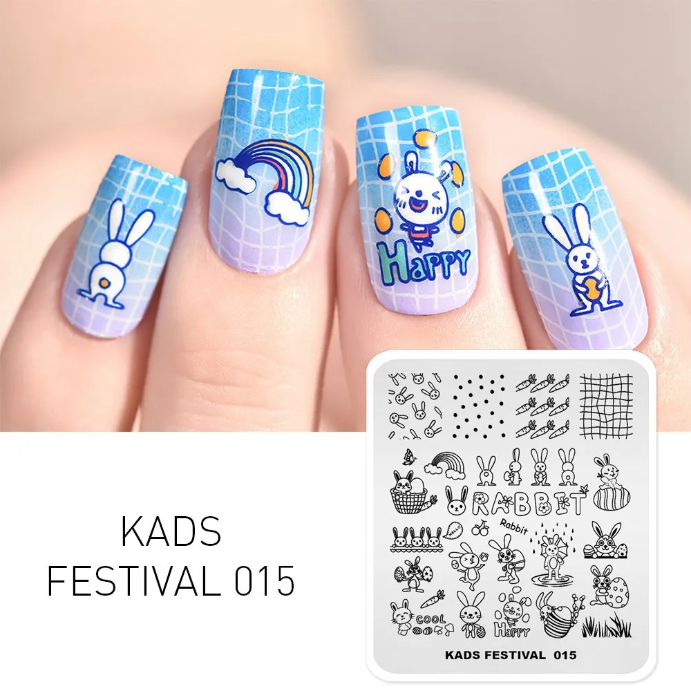 Festival 015 KADS Стемпинг Пластины для стемпинга Новое поступление Горячая распродажа Геометрические и цветы и ювелирных 40 выборов Штамп для стемпинга Трафареты для ногтей для маникюра Штамповка Стэмпинг Печать для ногтей - Цвет: Festival 015