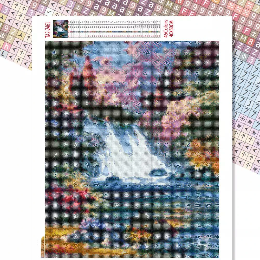 

Evershine 5D DIY Алмазная вышивка водопад пейзаж, картина, выложенная алмазами комплект полная квадратная Мозаика из страз украшение дома