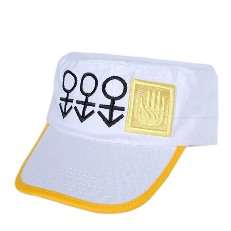 

Anime JoJo's Bizarre Adventure Cosplay Cap Jotaro Kujo Joseph Hat Army Military JOJO Caps Hats With Badges Summer Hat For Party