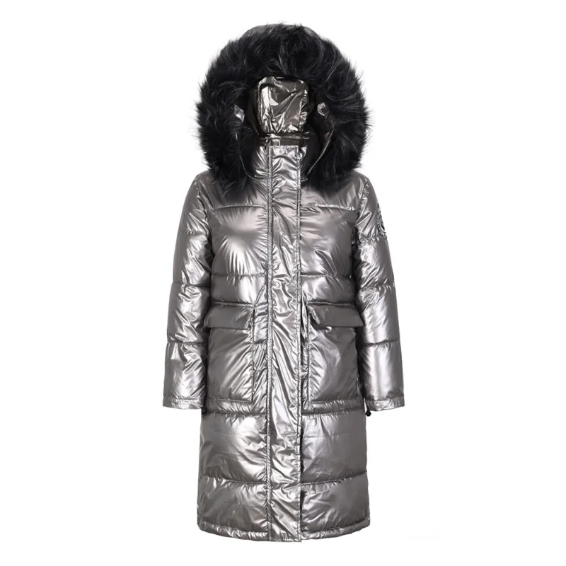 Women Glossy 2021 Winter Jacket Parkas Long Warm Parkas Female Thicken Coat Cotton Padded Parka Jacket Plus Size Hooded Outwear