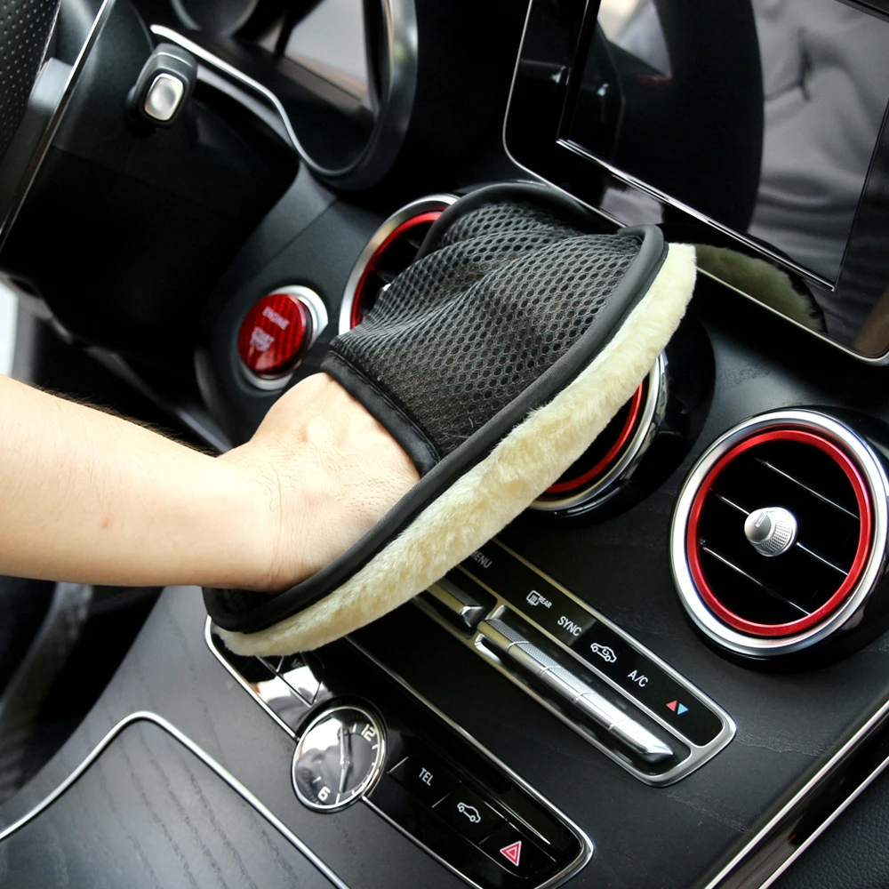 Soft Wool Car Washing Gloves Cleaning Brush Accessories for audi a3 a4 b8 b6 8p 8v q5 a6 c6 c5 a5 a1 tt q7 b9 rs3 q3 | Автомобили и