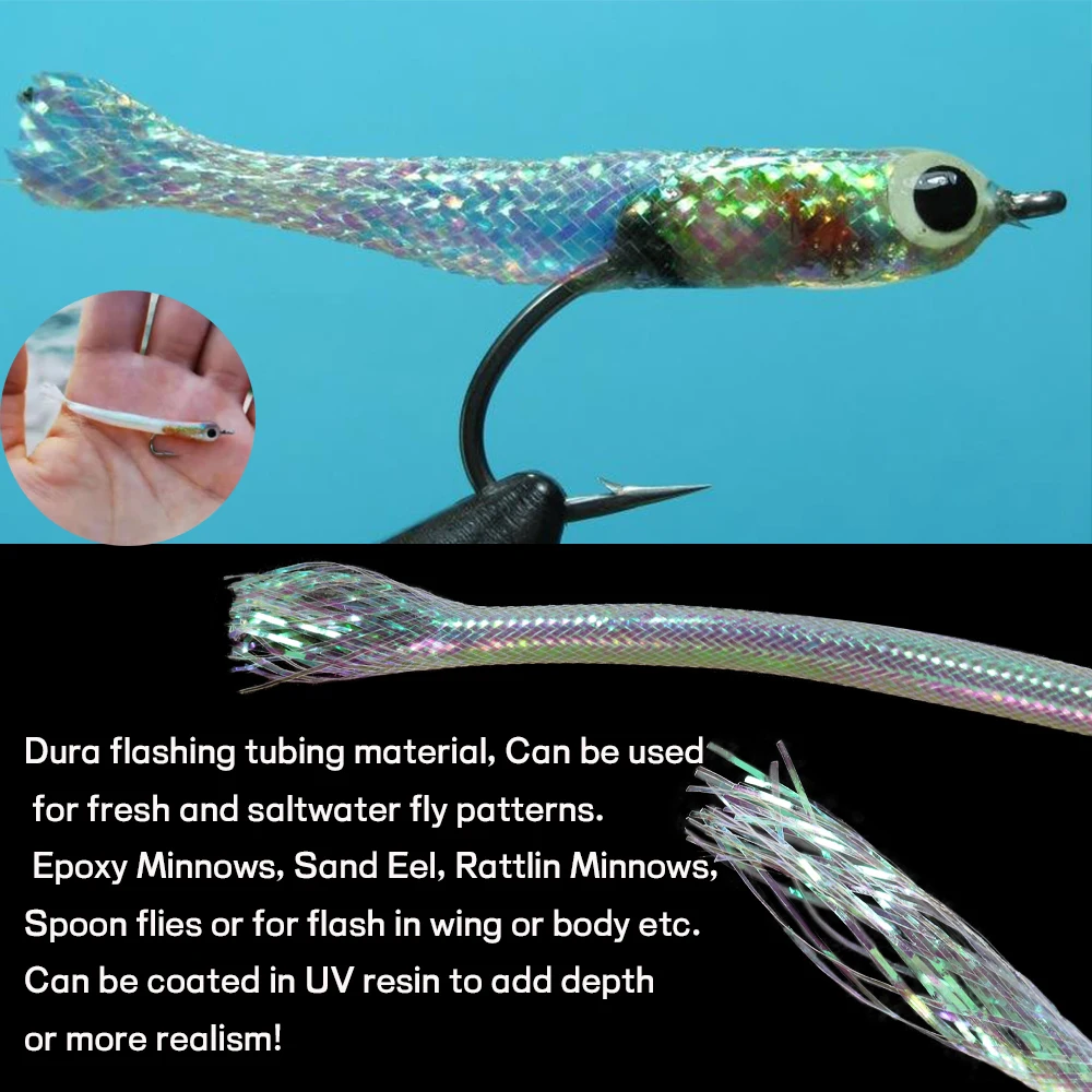 WIFREO 4M 2/4/6mm Pearlescent Braid Mylar Tubing Fly Tying Materials Round Hologr aphic Cord Pearl Mylar For Tube Fish Fly