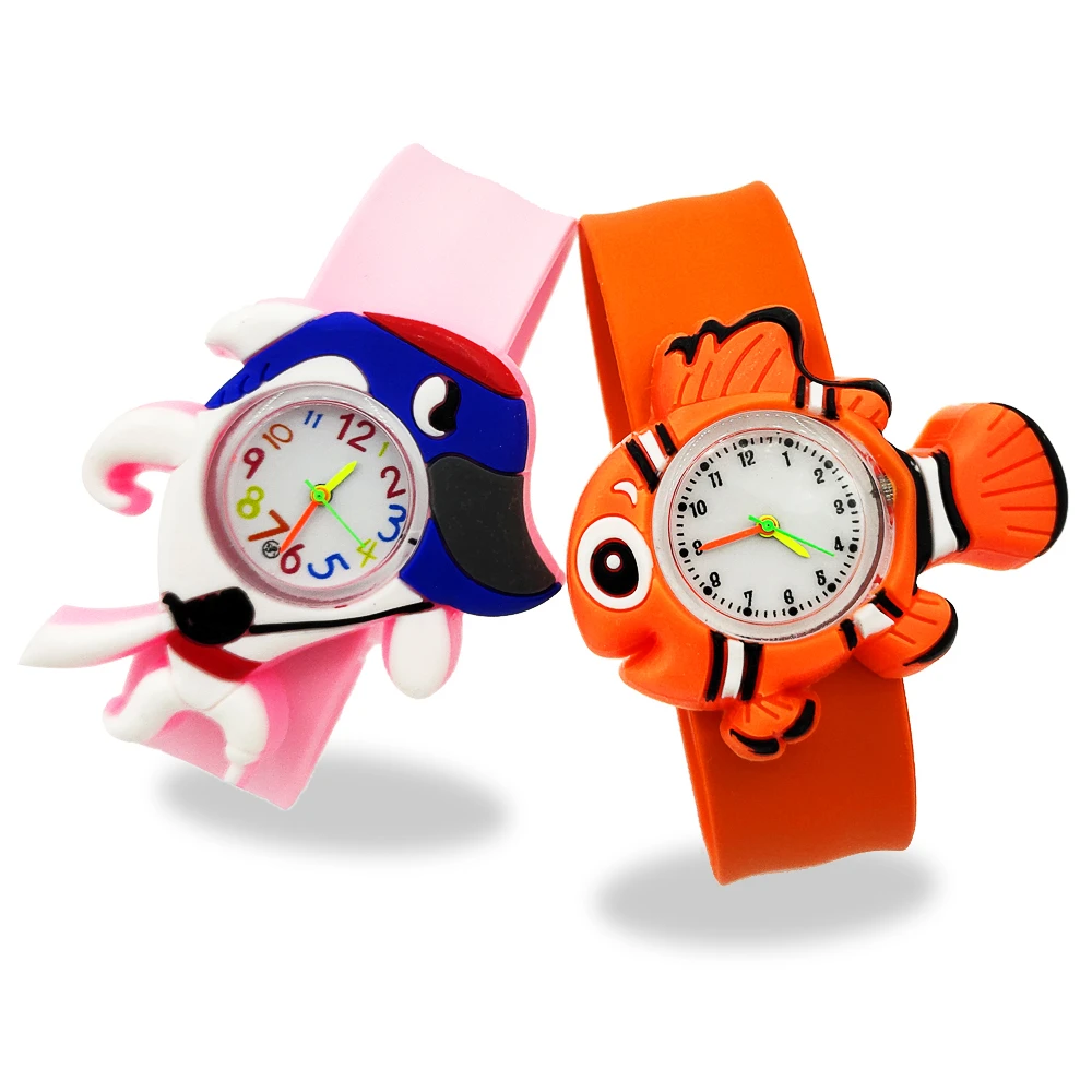 Карамельные цвета морская рыба детские часы Дети Кварцевые акула игрушка
