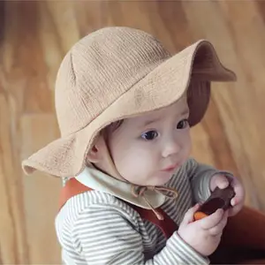 Летняя Детская кепка для маленьких девочек, Кепка от солнца, Пляжная дорожная хлопковая шляпа с широкими полями