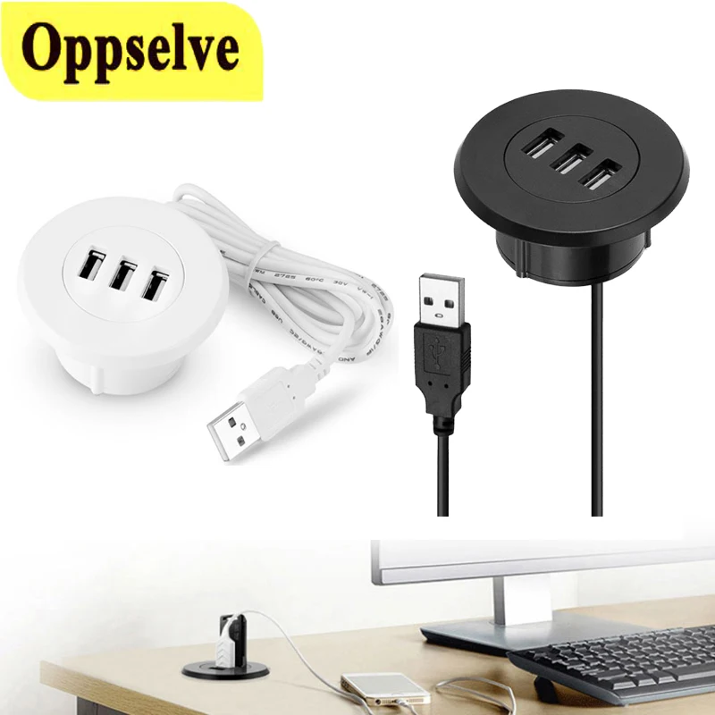 

Концентратор-Удлинитель USB 2,0, мини-разветвитель с отверстием для втулки 5 см, настольный монтажный адаптер с 3 портами для ноутбука, планшета...
