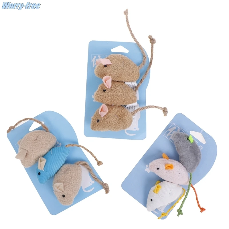 

Новинка, 3 шт./лот, Смешанная мышь для домашних животных, кошачья мята, игрушки для кошек, веселая плюшевая мышь, игрушка для кошек, маленькая ...