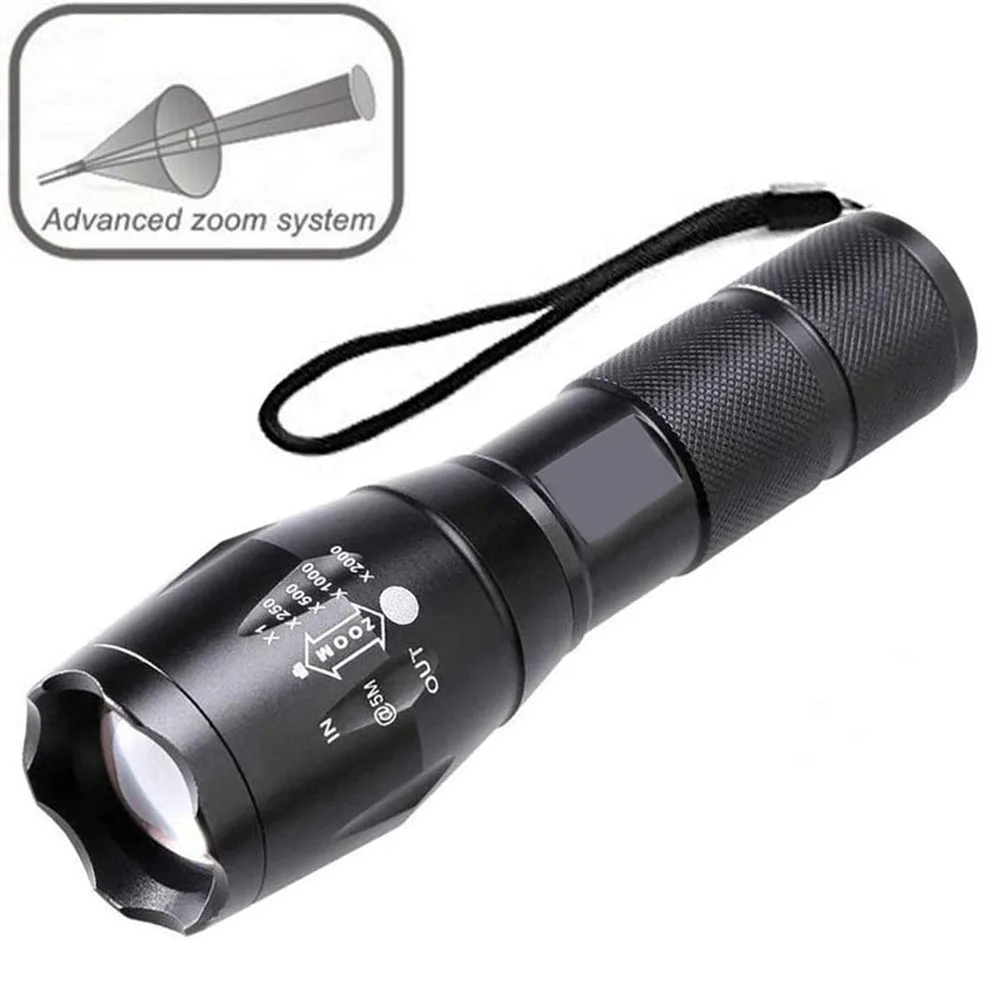 Светодиодный тактический фонарик масштабируемый супер яркий высокий люмен XML-T6