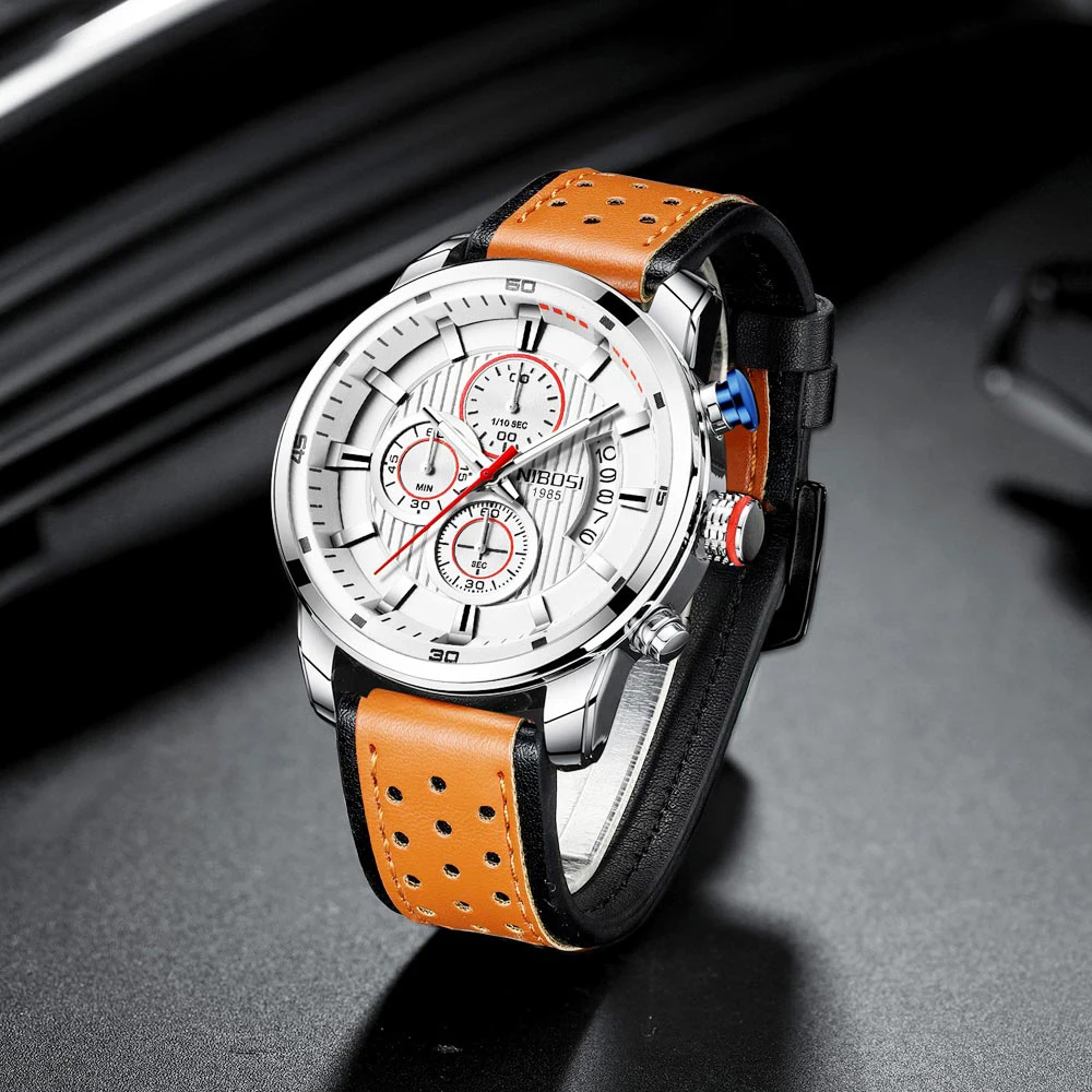 NIBOSI мужские часы Топ люксовый бренд водонепроницаемые спортивные наручные