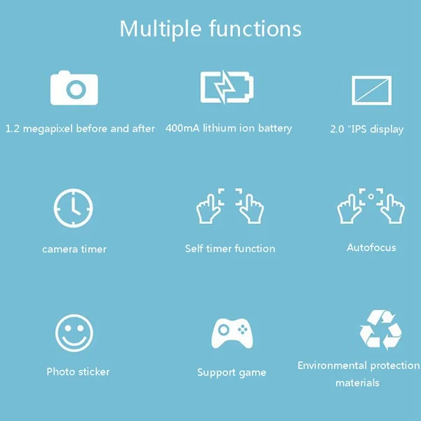 

Kids Digital Camera Shell Cartoon Cute 720P Mini Manual Camera Outdoor Game Birthday Gift Toys