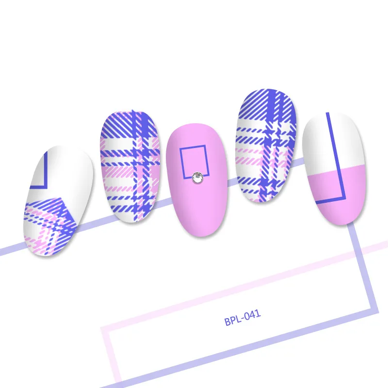 Born pretty 12*6 см Прямоугольник Ногтей Штамп Шаблон Проверяется Дизайн Плиты
