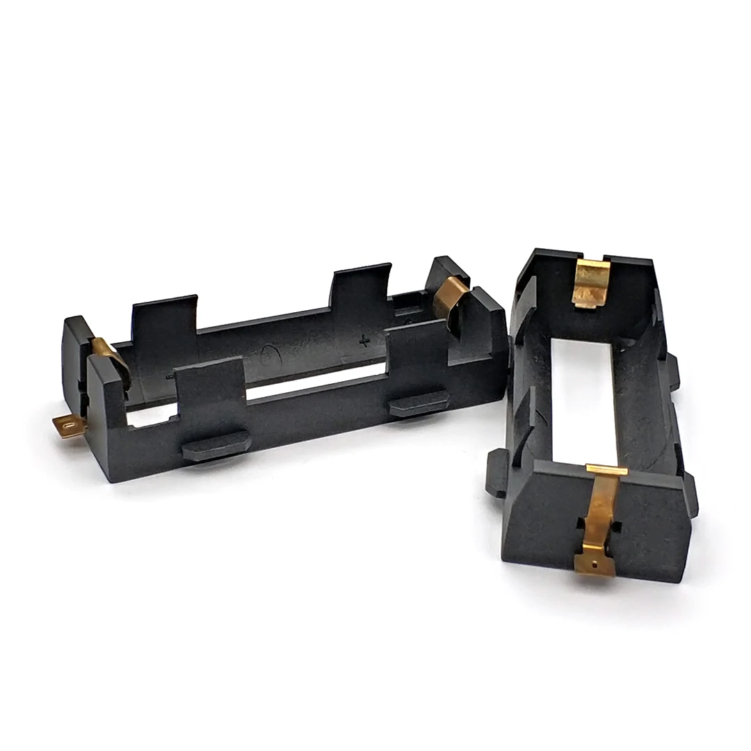 Держатель для аккумулятора 26650 черный с золотым покрытием аккумуляторных