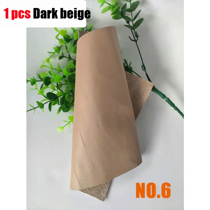 1PCS Dark beige Растительного дубления воловья кожа материал ткань кусок настоящая кожа для мебели DIY художественное ремесло швейные аксессуары воловья натуральная кожа - Цвет: 1PCS Dark beige